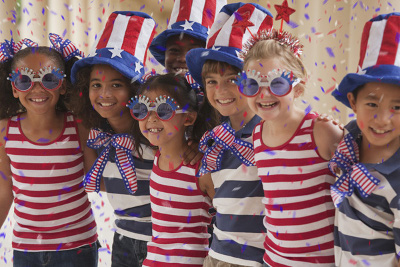 Children celebrating the Fourth of July